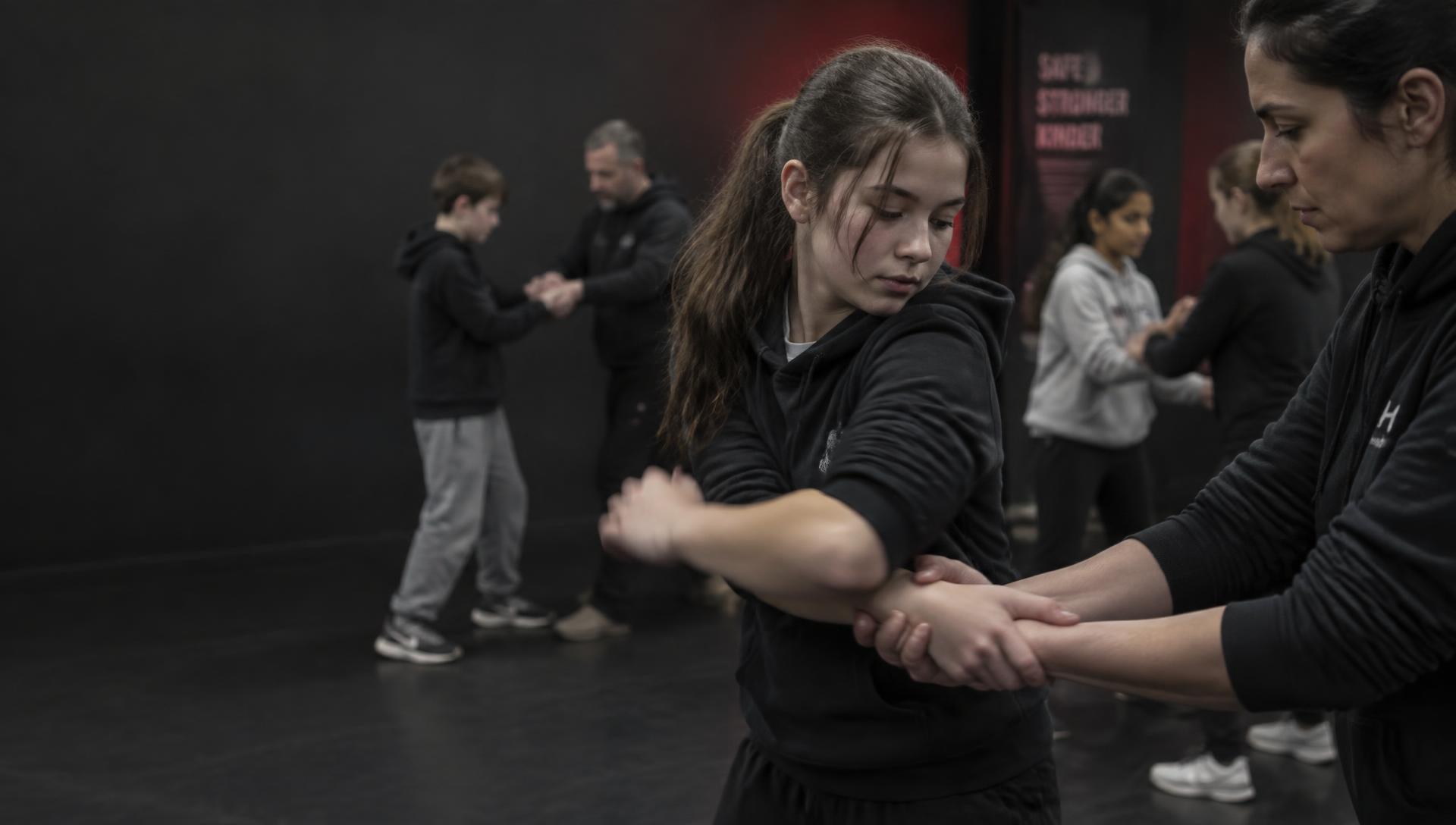A parent and teen training together